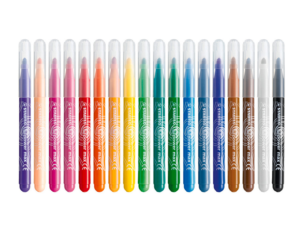 ROTULADOR STABILO POWER MAX SCHOOL PACK DE 140 UNIDADES SURTIDAS 16 COLORES