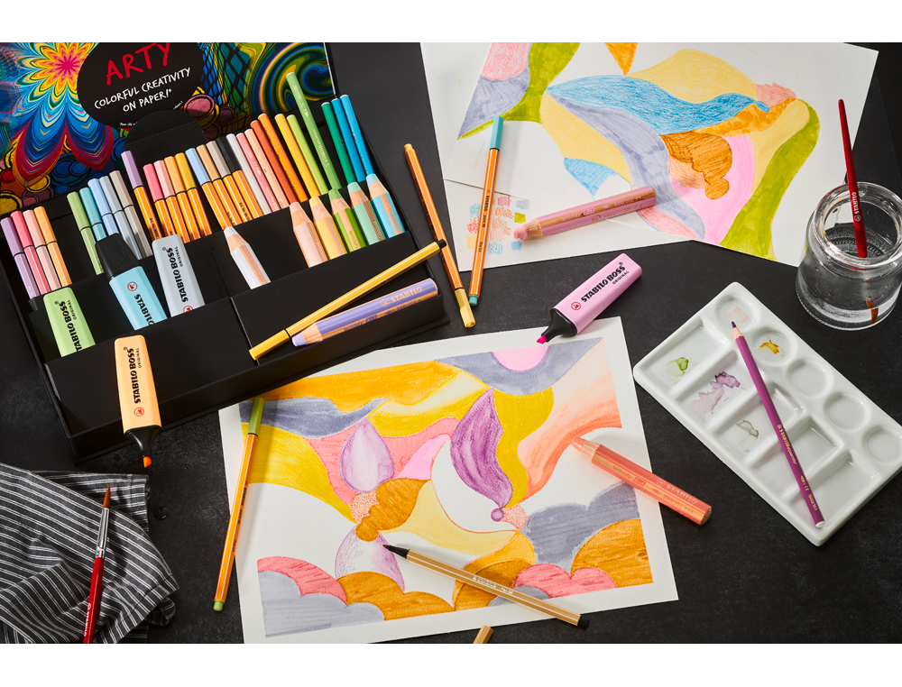 SET STABILO CREATIVO ARTY LINE PASTEL 50 UNIDADES SURTIDAS