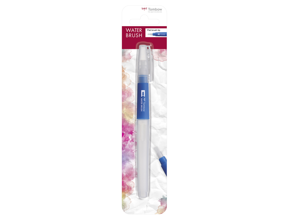 PINCEL TOMBOW WATER BRUSH CON DEPOSITO RELLENABLE PUNTA PLANA BLISTER DE 1 UNIDAD