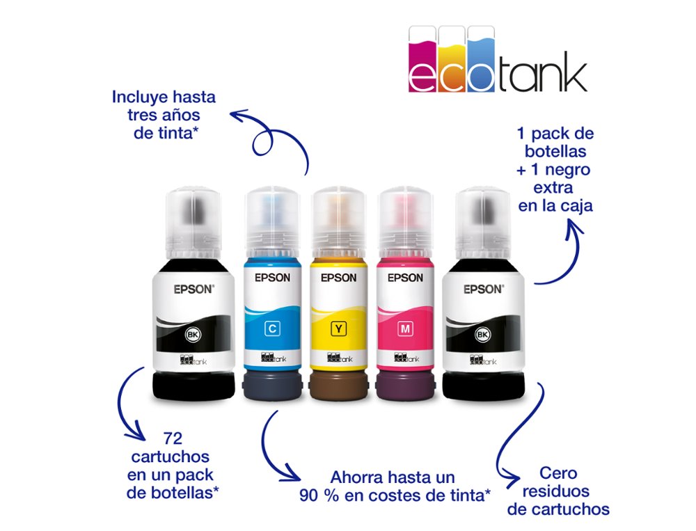 EQUIPO MULTIFUNCION EPSON ECOTANK ET-4856 TINTA 33 PPM ESCANER COPIADORA IMPRESORA FAX BANDEJA ENTRADA 250 HOJAS