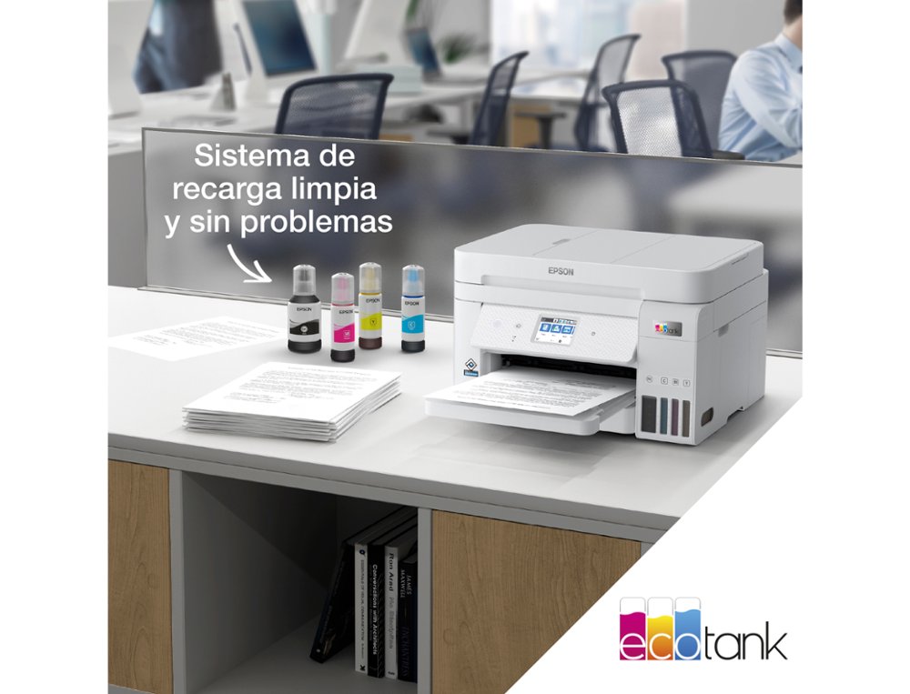 EQUIPO MULTIFUNCION EPSON ECOTANK ET-4856 TINTA 33 PPM ESCANER COPIADORA IMPRESORA FAX BANDEJA ENTRADA 250 HOJAS