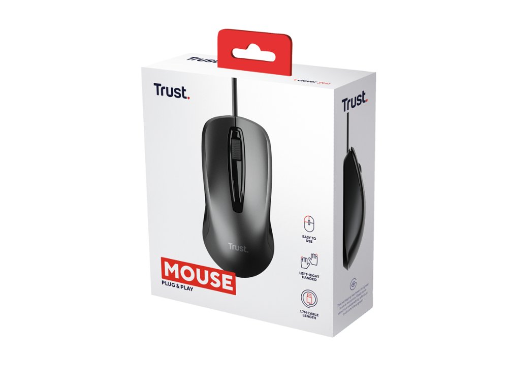 RATON TRUST BASIC OPTICO 4 BOTONES 1200 DPI USB 2.0 COLOR NEGRO