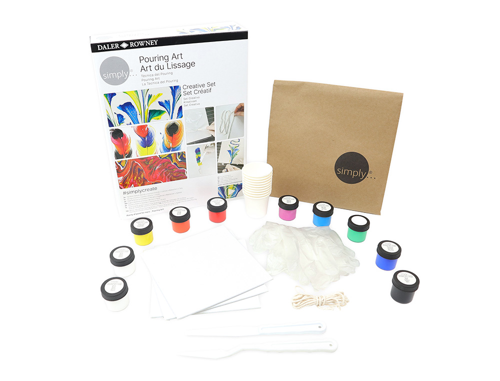 SET DE PINTURA DALER ROWNEY SIMPLY CREATIVO POURING