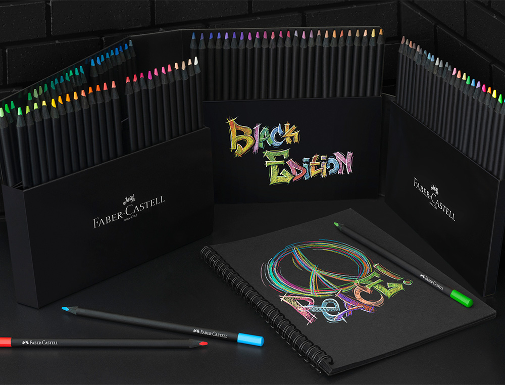 LAPICES DE COLORES FABER CASTELL EDICION BLACK SOPORTE DE 100 UNIDADES COLORES SURTIDOS