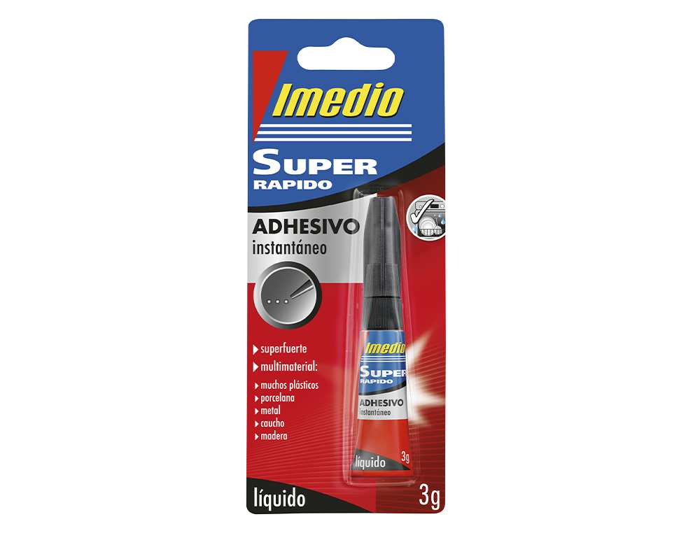 PEGAMENTO IMEDIO SUPER RAPIDO ADHESIVO INSTANTANEO BOTE DE 3 GR
