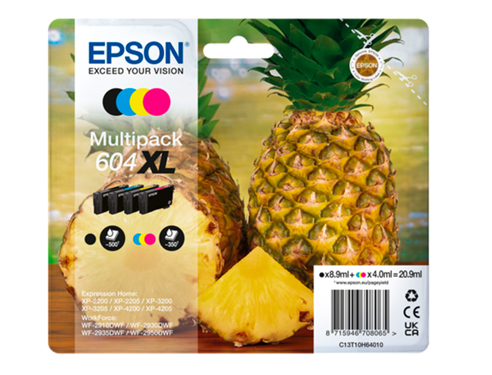 INK-JET EPSON 604XL EXPRESSION HOME XP-2200 / 2205 / 3200 / 3205 / 4200 / 4205 / WF-2910 SERIES PACK DE
