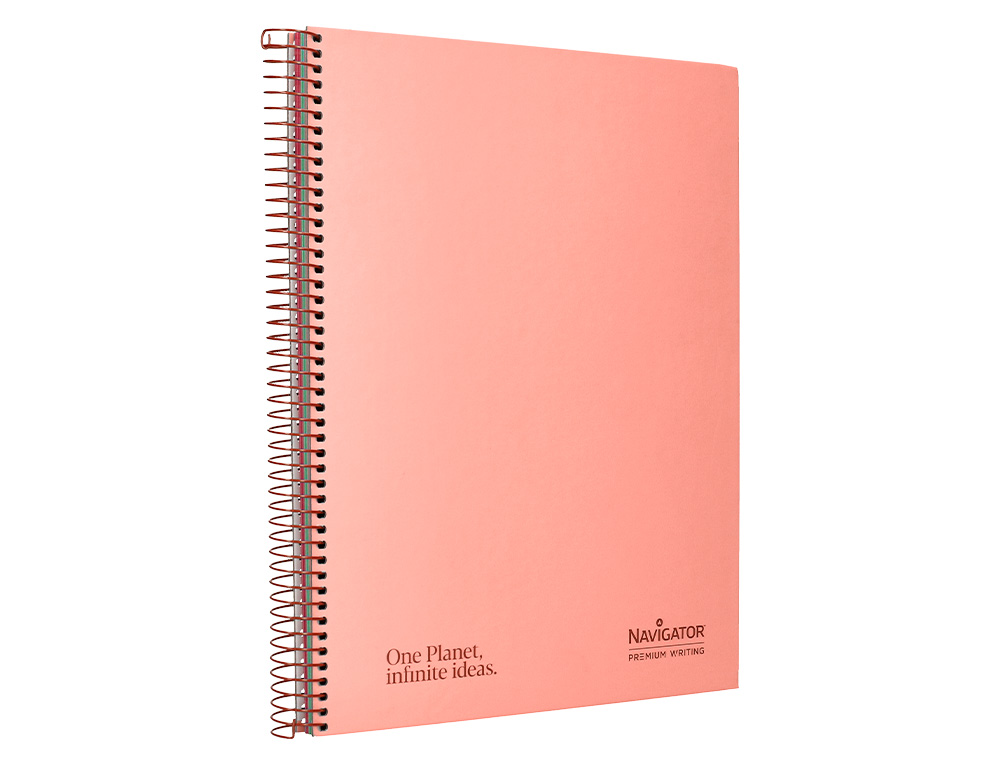 CUADERNO ESPIRAL NAVIGATOR A4 MICRO TAPA FORRADA 120H 80GR HORIZONTAL 5 BANDA 4 TALADROS COLOR ROSA