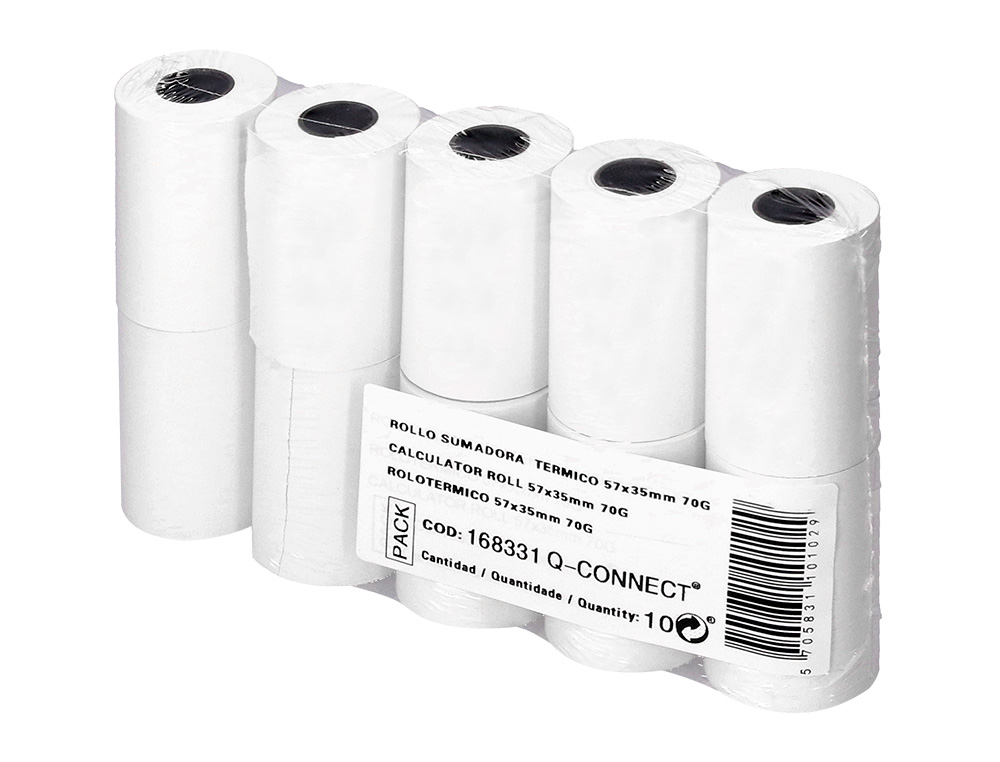ROLLO SUMADORA TERMICO GREENING 57 MM ANCHO X 35 MM DIAMETRO PARA TPV SIN BISFENOL A PAPEL DE 70 G/M2