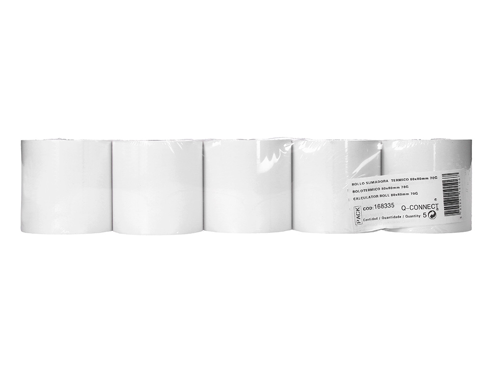 ROLLO SUMADORA TERMICO GREENING 80 MM ANCHO X 80 MM DIAMETRO SIN BISFENOL A PAPEL DE 70 G/M2