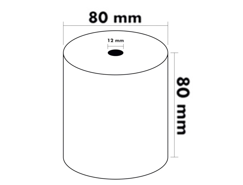 ROLLO SUMADORA TERMICO GREENING 80 MM ANCHO X 80 MM DIAMETRO SIN BISFENOL A PAPEL DE 70 G/M2