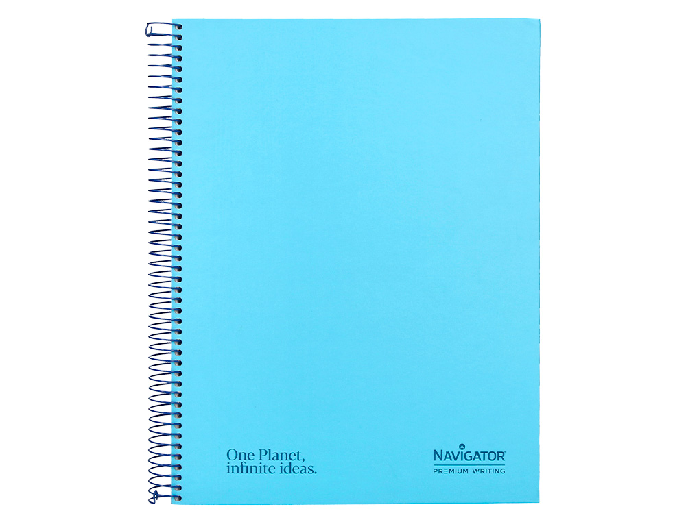 CUADERNO ESPIRAL NAVIGATOR A4 TAPA DURA 80H 80GR HORIZONTAL CON MARGEN AZUL CLARO