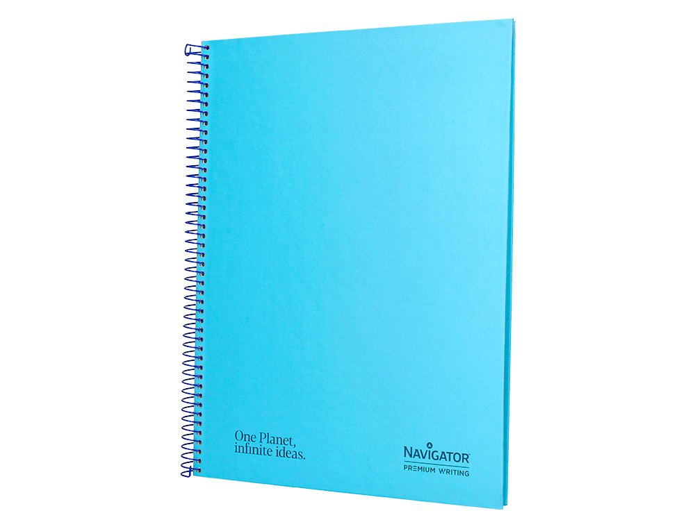 CUADERNO ESPIRAL NAVIGATOR A4 TAPA DURA 80H 80GR HORIZONTAL CON MARGEN AZUL CLARO