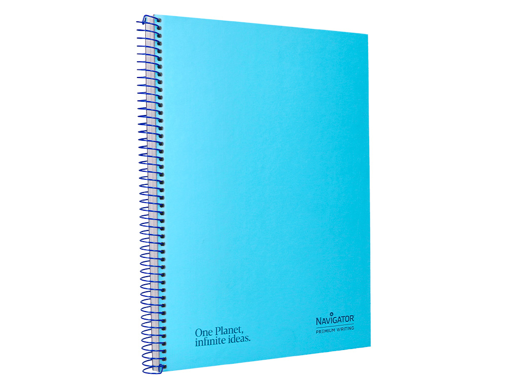 CUADERNO ESPIRAL NAVIGATOR A4 TAPA DURA 80H 80GR HORIZONTAL CON MARGEN AZUL CLARO