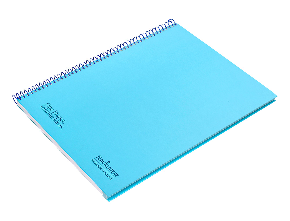 CUADERNO ESPIRAL NAVIGATOR A4 TAPA DURA 80H 80GR HORIZONTAL CON MARGEN AZUL CLARO