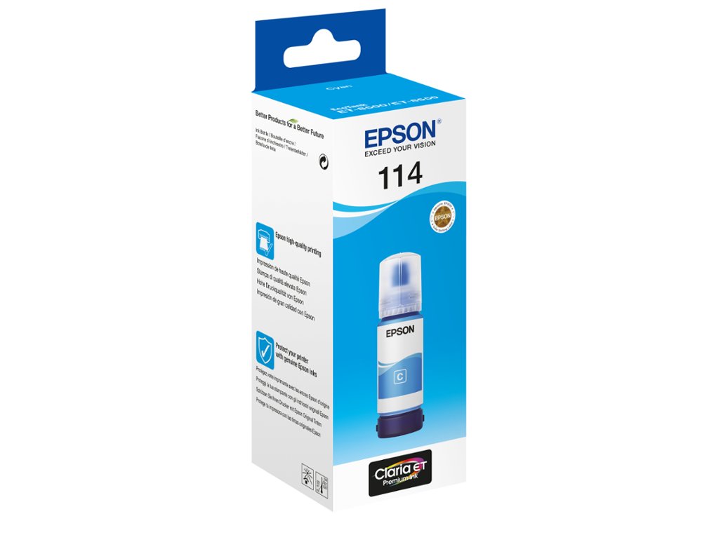 TINTA EPSON T114 ECO TANK ET-8500 / 8550 CIAN BOTELLA 70 ML