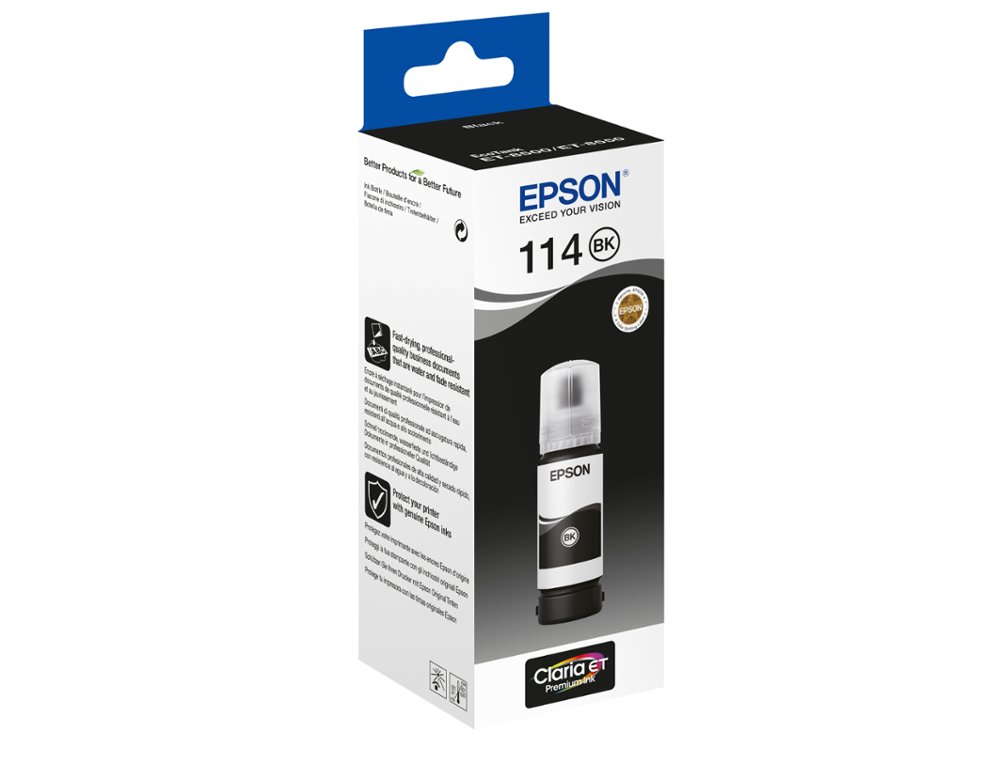 TINTA EPSON T114 ECO TANK ET-8500 / 8550 NEGRO BOTELLA 70 ML