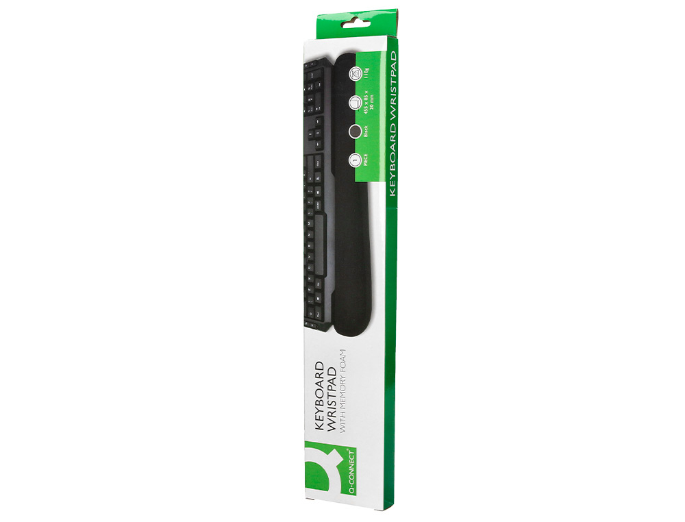REPOSAMUÑECAS Q-CONNECT MEMORY FOAM PARA TECLADO COLOR NEGRO 460X85X25 MM