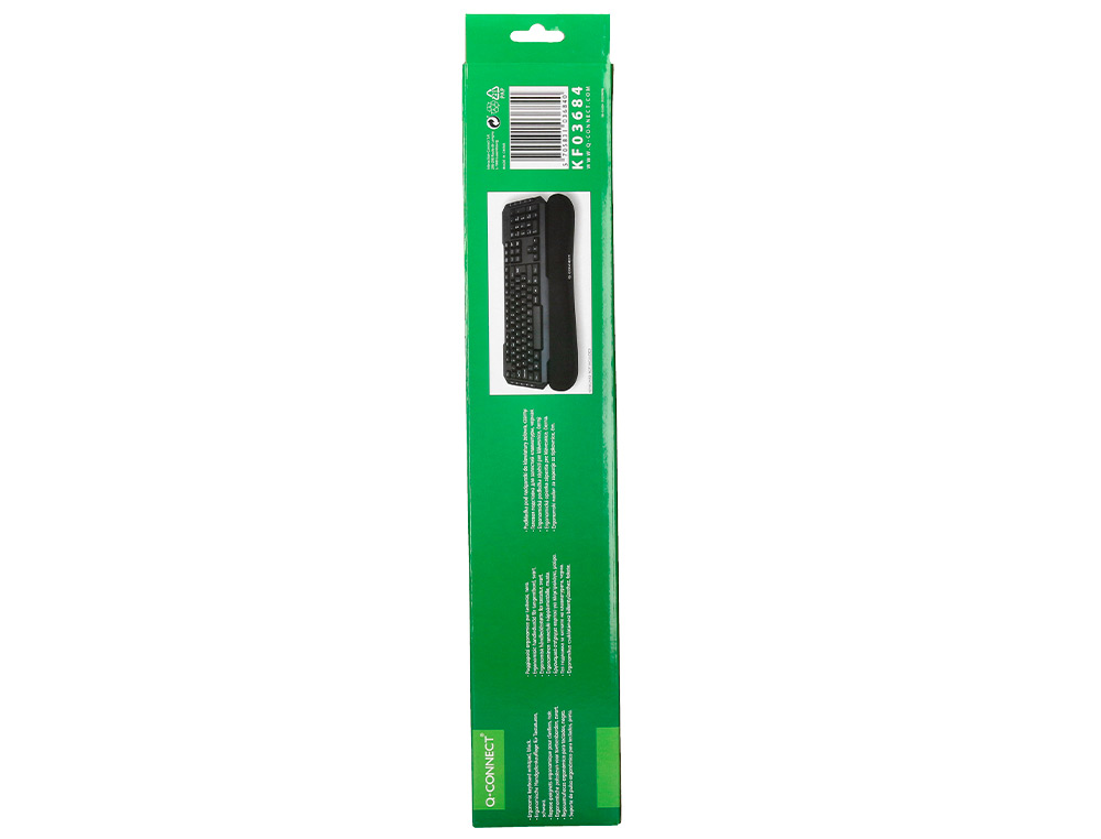REPOSAMUÑECAS Q-CONNECT MEMORY FOAM PARA TECLADO COLOR NEGRO 460X85X25 MM