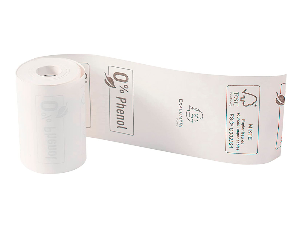 ROLLO SUMADORA EXACOMPTA TERMICO PARA TPV 57 MM X 40 MM 55 G/M2 FSC SIN BISFENOL A NI PLASTICO