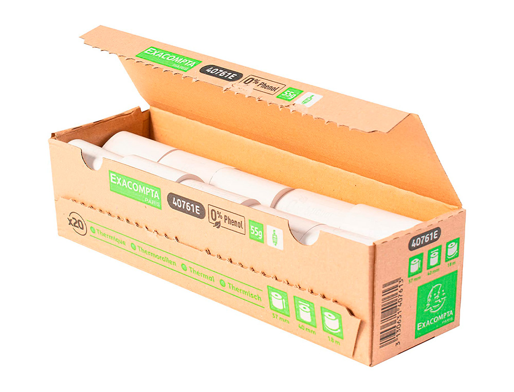 ROLLO SUMADORA EXACOMPTA TERMICO PARA TPV 57 MM X 40 MM 55 G/M2 FSC SIN BISFENOL A NI PLASTICO