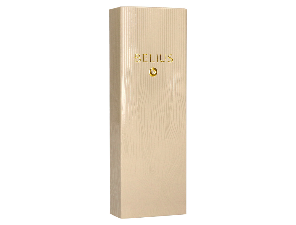 BOLIGRAFO BELIUS NEPTUNO ALUMINIO TEXTURA WAVY COLOR CAQUI TINTA AZUL CAJA DE DISEO