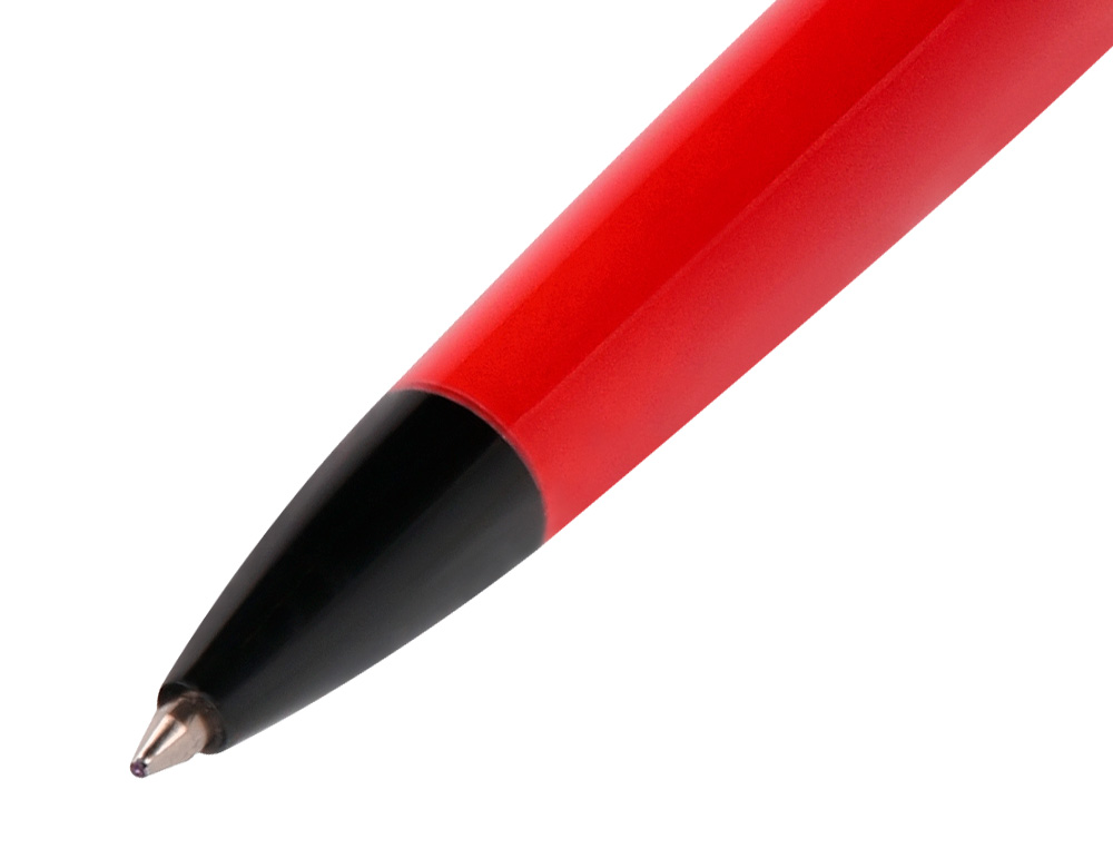 BOLIGRAFO BELIUS TURBO ALUMINIO COLOR ROJO Y NEGRO TINTA AZUL CAJA DE DISEÑO