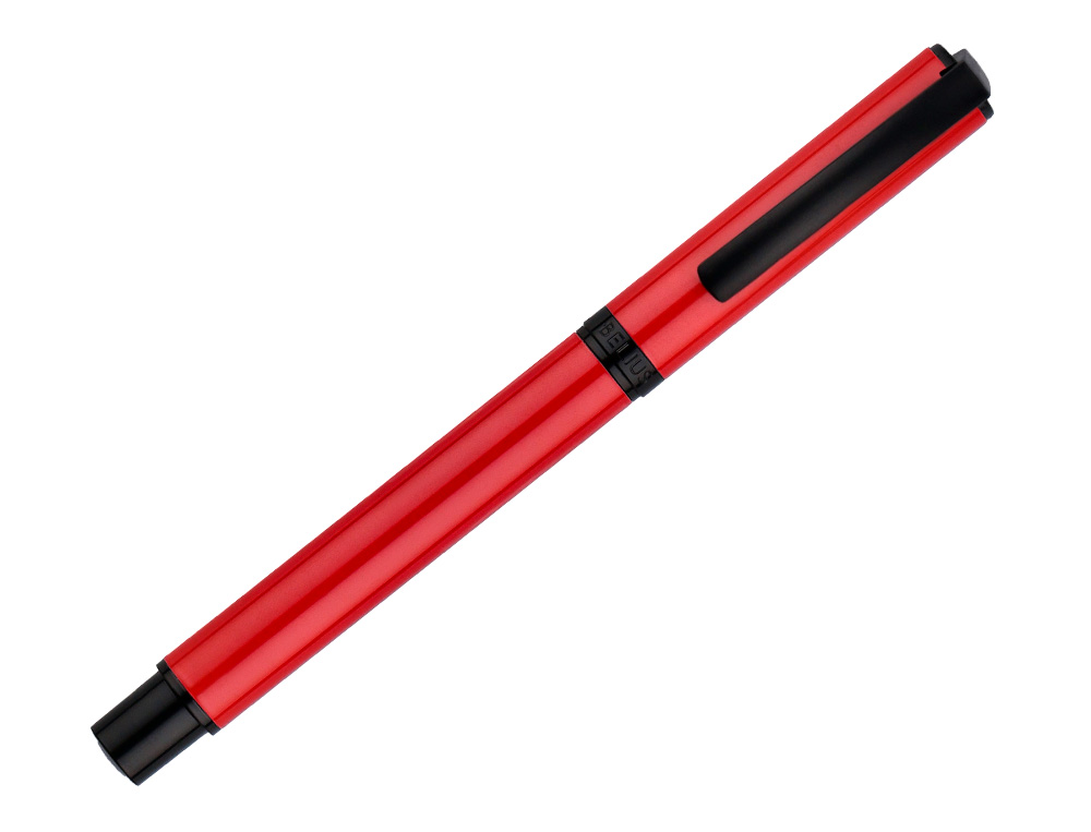 ROLLER BELIUS TURBO ALUMINIO COLOR ROJO Y NEGRO TINTA AZUL CAJA DE DISEO