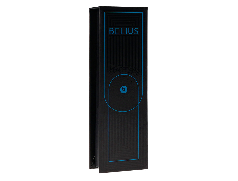 ROLLER BELIUS TURBO ALUMINIO COLOR AZUL Y NEGRO TINTA AZUL CAJA DE DISEÑO