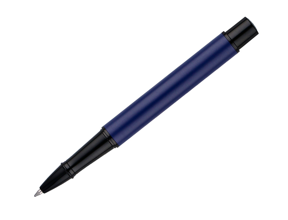 ROLLER BELIUS TURBO ALUMINIO COLOR AZUL Y NEGRO TINTA AZUL CAJA DE DISEÑO