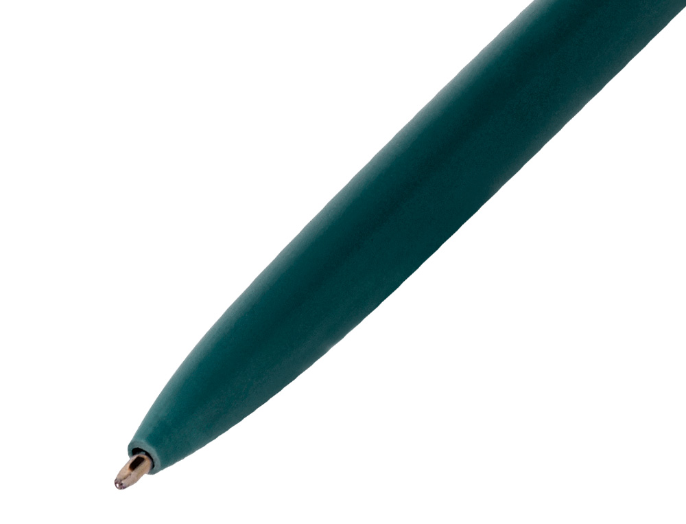 BOLIGRAFO BELIUS ROSE ALUMINIO COLOR VERDE OLIVA/ORO ROSA TINTA AZUL CAJA DE DISEÑO
