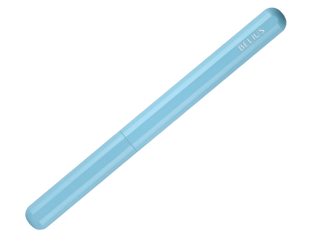 PLUMA Y FUNDA DE SIMILPIEL BELIUS SPACE B COLOR MINIMALISTA AZUL TINTA AZUL CAJA DE DISEÑO