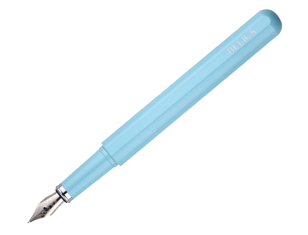 PLUMA Y FUNDA DE SIMILPIEL BELIUS SPACE B COLOR MINIMALISTA AZUL TINTA AZUL CAJA DE DISEÑO