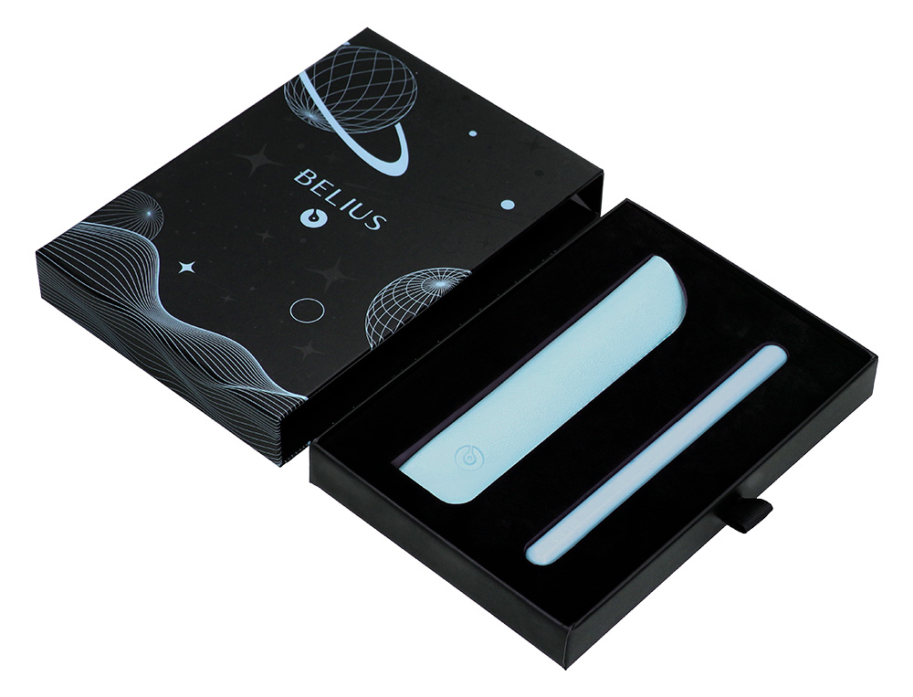 PLUMA Y FUNDA DE SIMILPIEL BELIUS SPACE B COLOR MINIMALISTA AZUL TINTA AZUL CAJA DE DISEÑO
