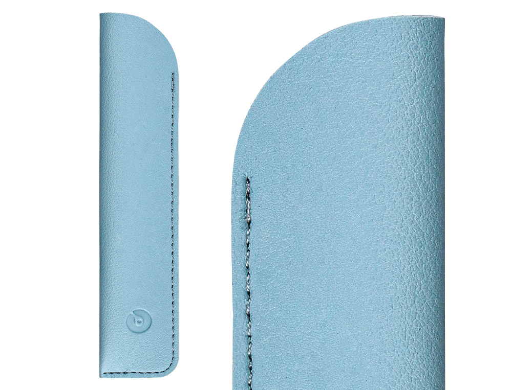 PLUMA Y FUNDA DE SIMILPIEL BELIUS SPACE B COLOR MINIMALISTA AZUL TINTA AZUL CAJA DE DISEÑO