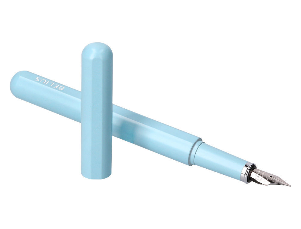 PLUMA Y FUNDA DE SIMILPIEL BELIUS SPACE B COLOR MINIMALISTA AZUL TINTA AZUL CAJA DE DISEÑO