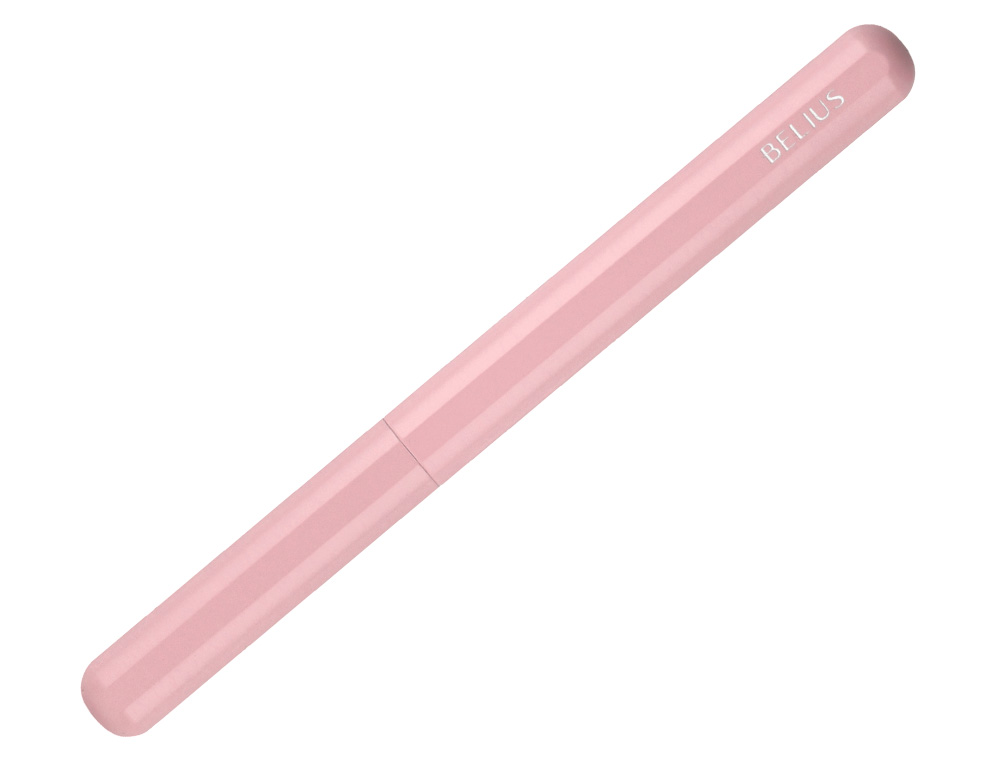 PLUMA Y FUNDA DE SIMILPIEL BELIUS SPACE B COLOR MINIMALISTA ROSA TINTA AZUL CAJA DE DISEÑO