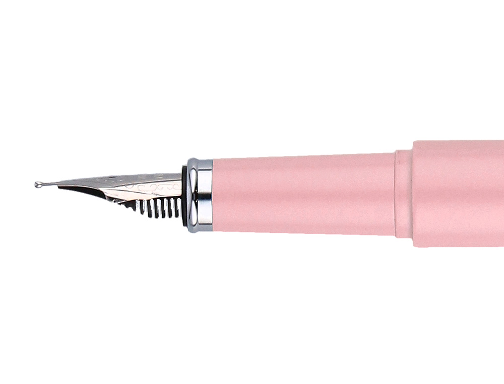 PLUMA Y FUNDA DE SIMILPIEL BELIUS SPACE B COLOR MINIMALISTA ROSA TINTA AZUL CAJA DE DISEÑO