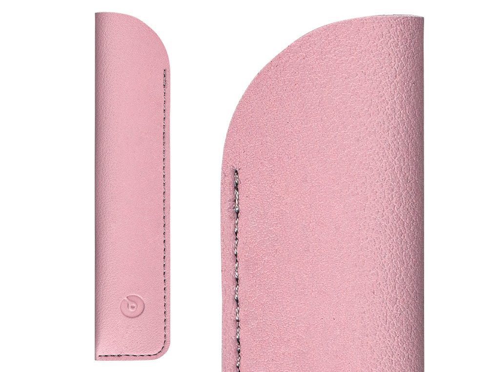 PLUMA Y FUNDA DE SIMILPIEL BELIUS SPACE B COLOR MINIMALISTA ROSA TINTA AZUL CAJA DE DISEÑO
