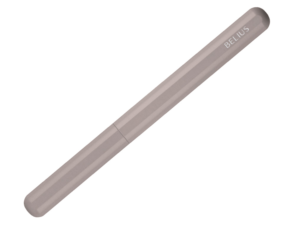 PLUMA Y FUNDA DE SIMILPIEL BELIUS SPACE B COLOR MINIMALISTA GRIS TINTA AZUL CAJA DE DISEÑO