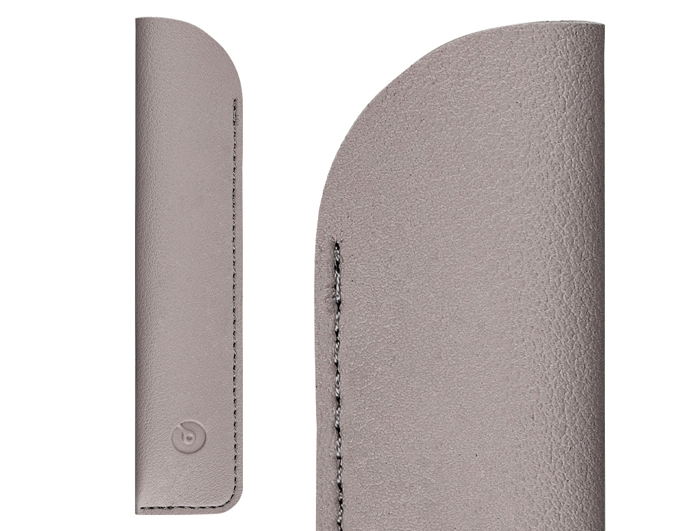 PLUMA Y FUNDA DE SIMILPIEL BELIUS SPACE B COLOR MINIMALISTA GRIS TINTA AZUL CAJA DE DISEÑO