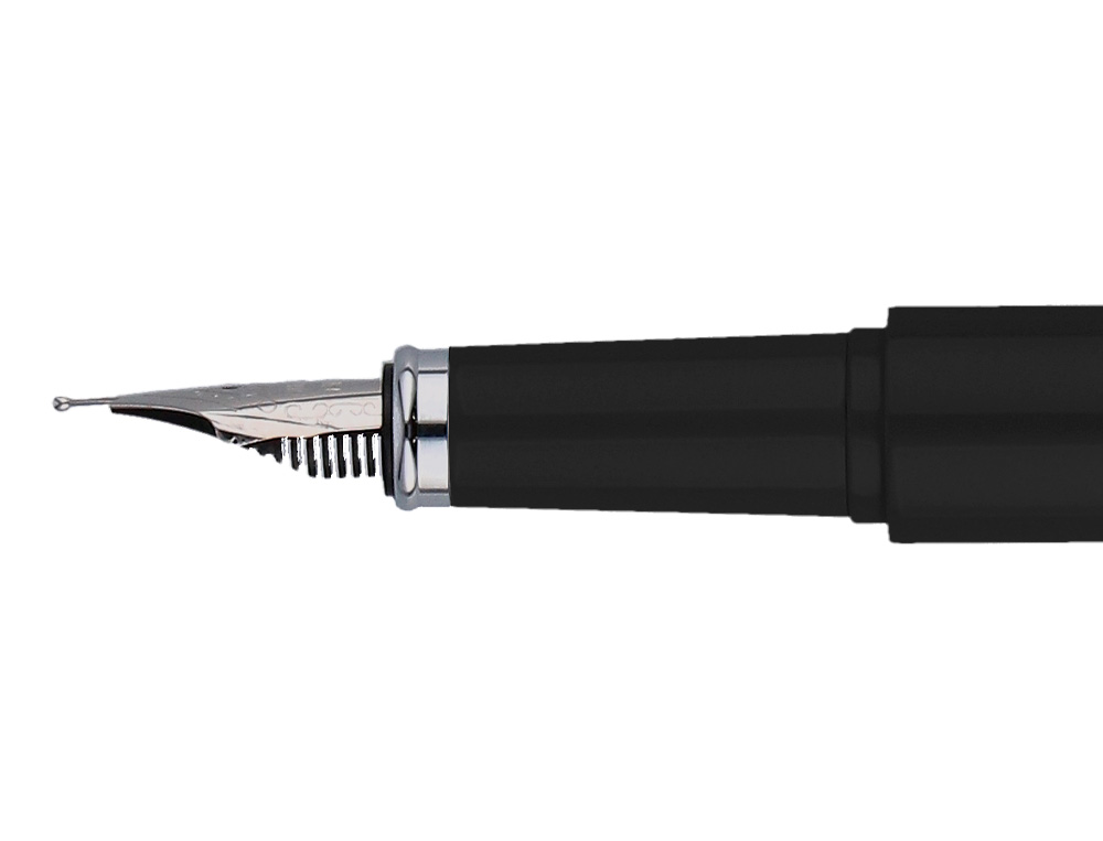 PLUMA Y FUNDA DE SIMILPIEL BELIUS SPACE B COLOR MINIMALISTA NEGRO TINTA AZUL CAJA DE DISEÑO