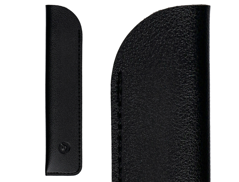 PLUMA Y FUNDA DE SIMILPIEL BELIUS SPACE B COLOR MINIMALISTA NEGRO TINTA AZUL CAJA DE DISEÑO