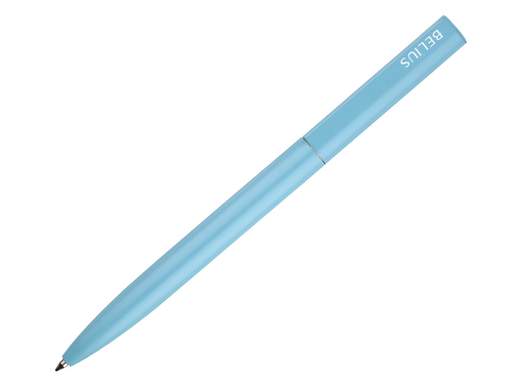 BOLIGRAFO BELIUS ROCKET B ALUMINIO COLOR MINIMALISTA AZUL TINTA AZUL CAJA CILINDRICA