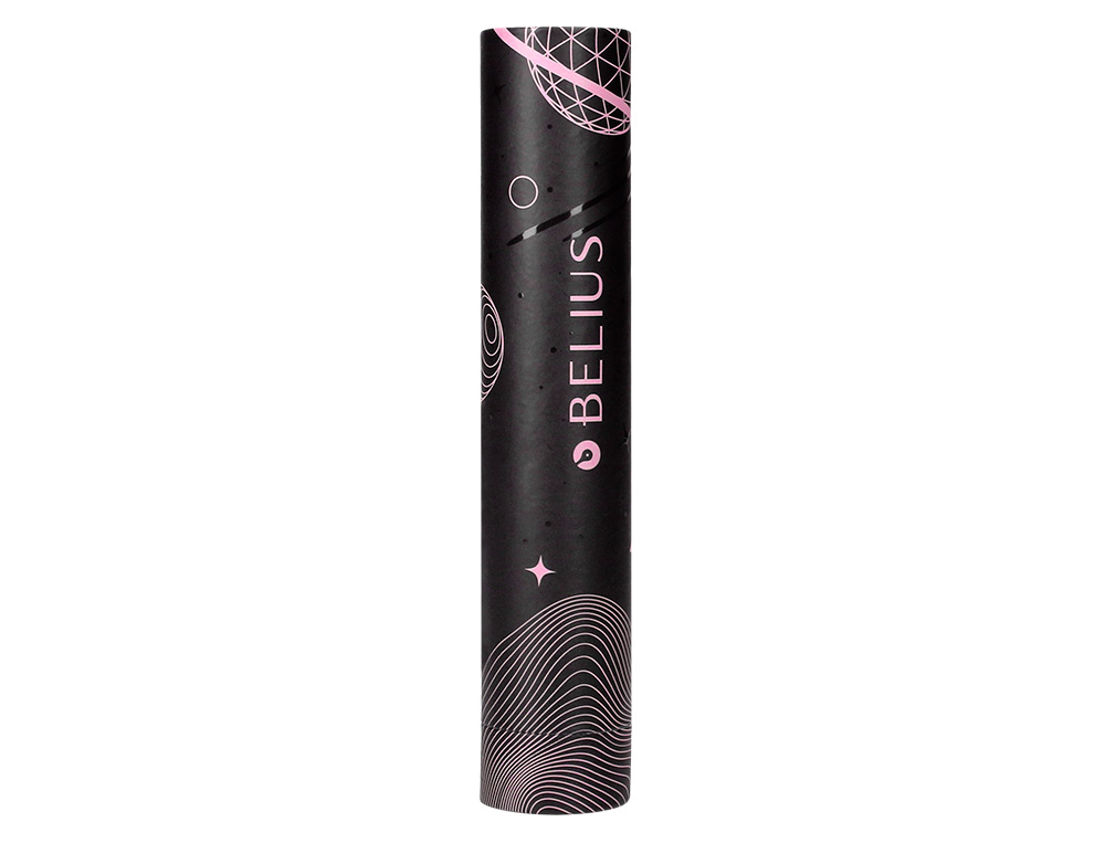 BOLIGRAFO BELIUS ROCKET B ALUMINIO COLOR MINIMALISTA ROSA TINTA AZUL CAJA CILINDRICA