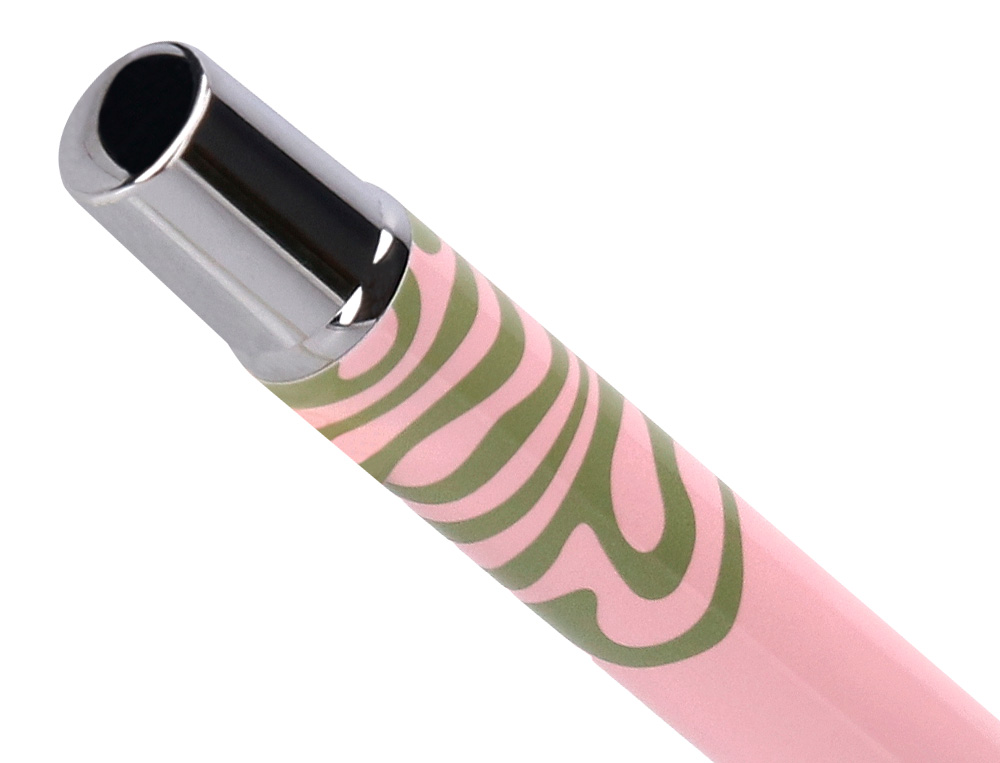 ROLLER BELIUS INK DREAMS ALUMINIO COLOR ROSA Y VERDE MATCHA PLATEADO FRASE INTERIOR TINTA NEGRA CAJA DE DISEÑO
