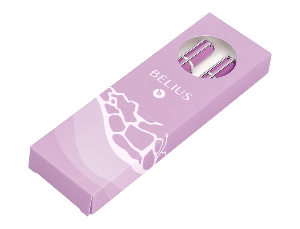 JUEGO BOLIGRAFO Y ROLLER BELIUS ENDLESS SUMMER ALUMINIO COLOR MORADO Y PLATEADO TINTA AZUL CAJA DE DISEO
