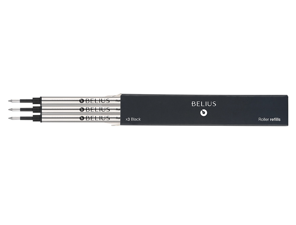 RECAMBIO ROLLER BELIUS NEGRO 0,7 MM CAJA 3 UNIDADES