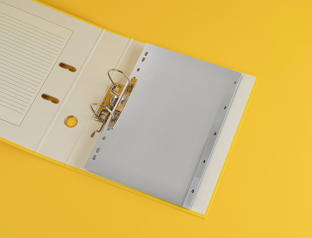 SEPARADOR NUMERICO Q-CONNECT PLASTICO 1-5 JUEGO DE 5 SEPARADORES DIN A4 MULTITALADRO