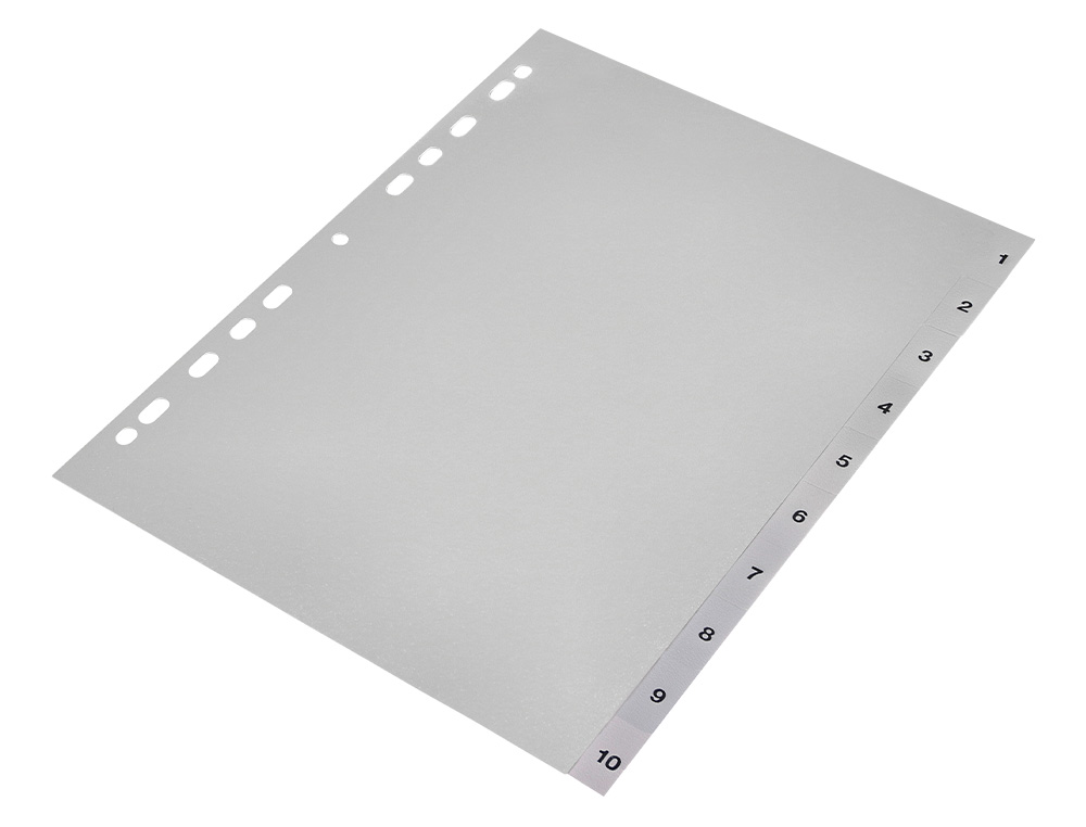 SEPARADOR NUMERICO Q-CONNECT PLASTICO 1-10 JUEGO DE 10 SEPARADORES DIN A4 MULTITALADRO