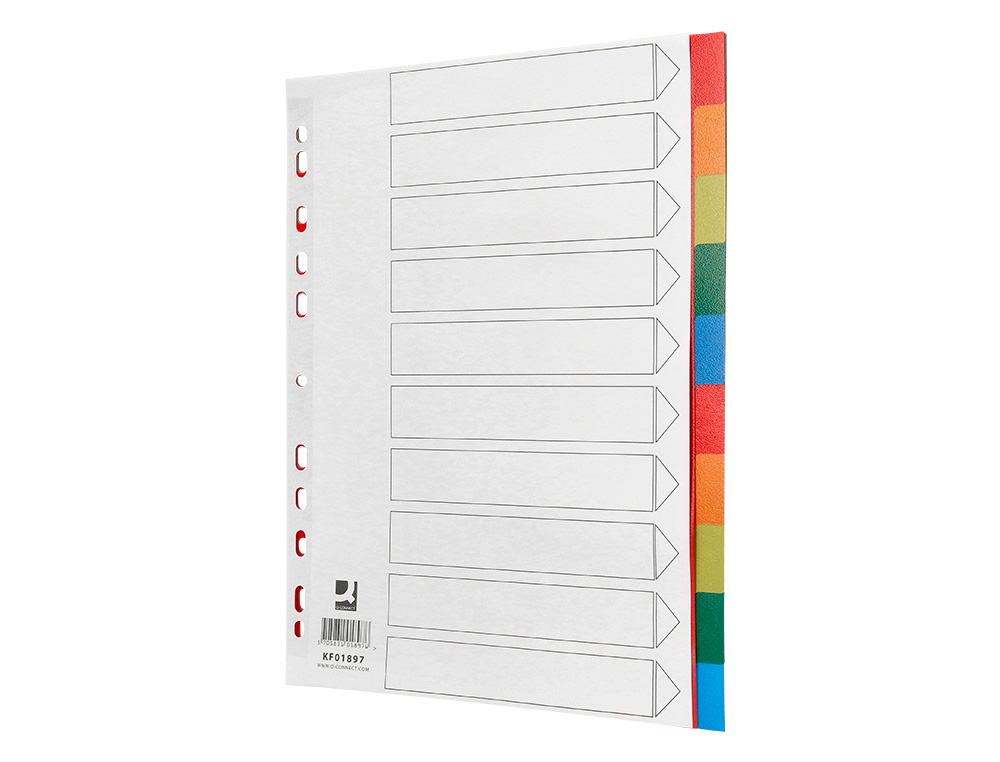 SEPARADOR Q-CONNECT PLASTICO JUEGO DE 10 SEPARADORES DIN A4 MULTITALADRO